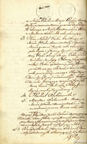 Notarial document drawn up before notary Stanisław Pyrowicz after the death of Jakub Lewin Szenwic in connection with the estate left by the deceased (source: State Archives in Płock, Kancelaria notariusza Stanisława Pyrowicza w Płocku, ref. no. 181/1864)